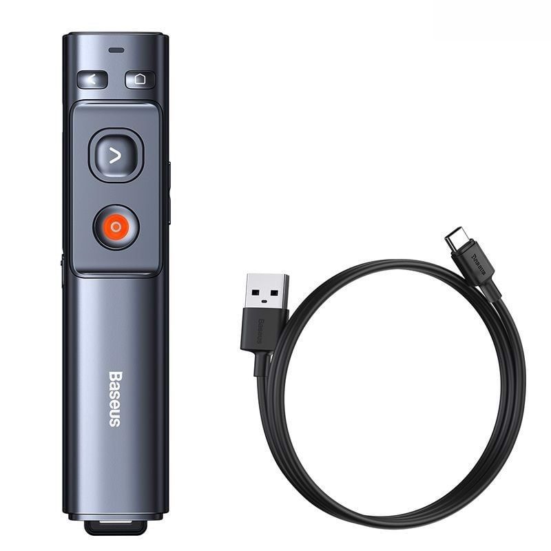Bút Laser trình chiếu Baseus Orange Dot Wireless Presenter Green Lasercharging cho Laptop Macbook MKCD- Hàng chính hãng