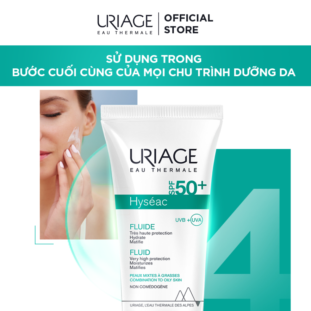 Sữa chống nắng cho da dầu, mụn URIAGE HYSÉAC SPF50+ UVB+UVA FLUIDE 50ml