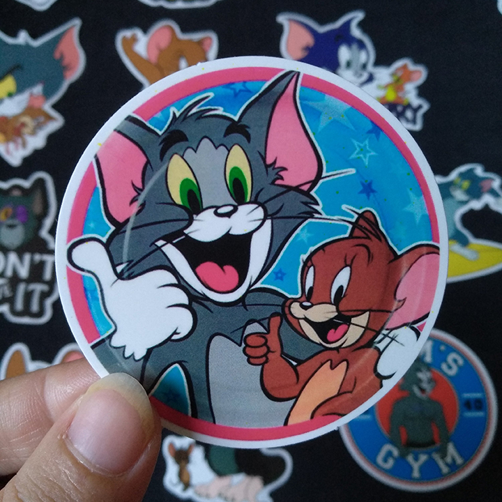 Bộ Sticker dán cao cấp chủ đề TOM and JERRY - Dùng dán Xe, dán mũ bảo hiểm, dán Laptop