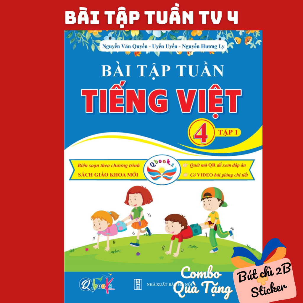 Sách - Bài Tập Tuần Tiếng Việt Lớp 4 - Tập 1 -  Chương trình học Cánh Diều- Có mã QR Video bài giảng