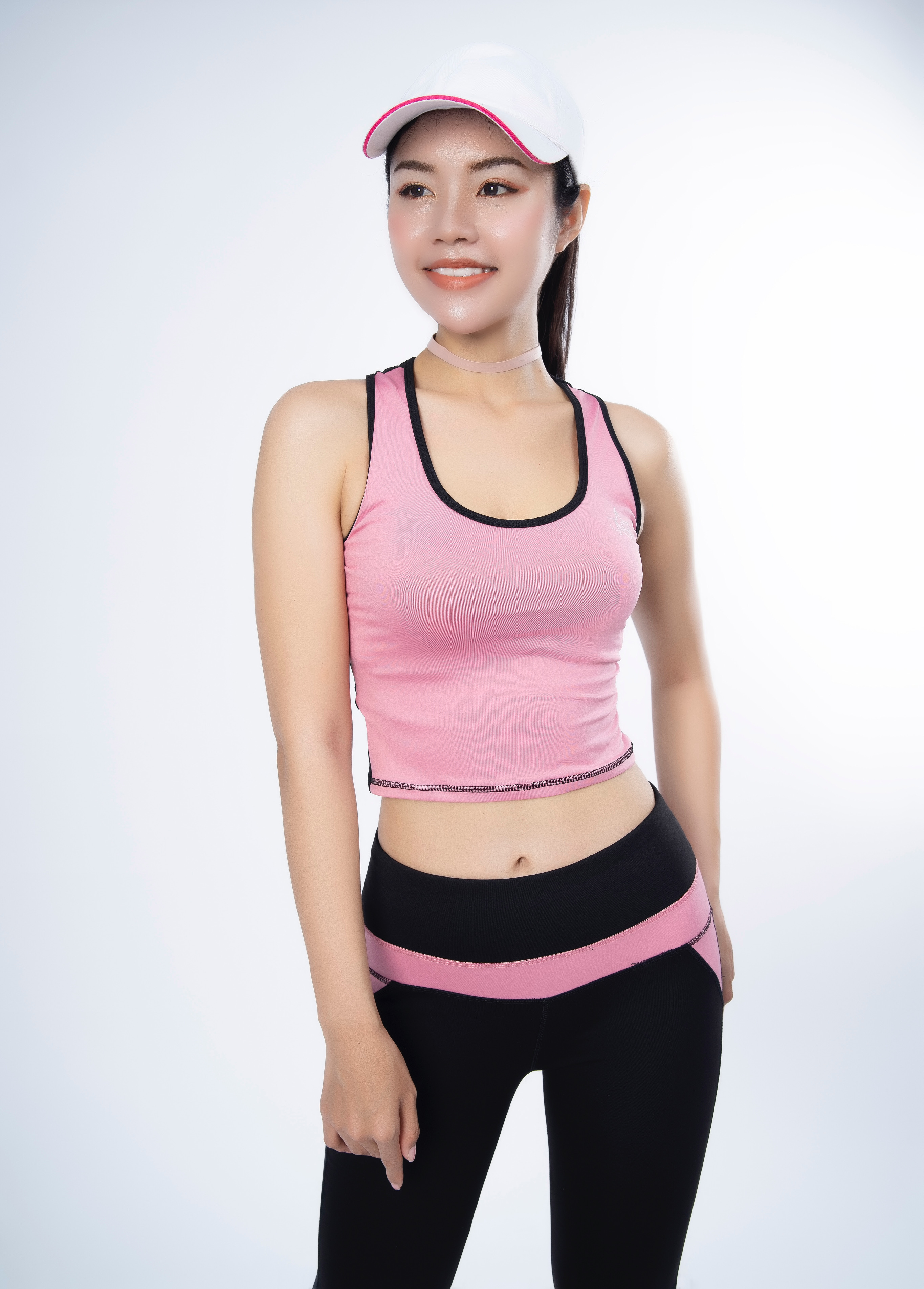 Bộ thể thao nữ quần lửng lưới áo croptop cao cấp màu Cam- DL513