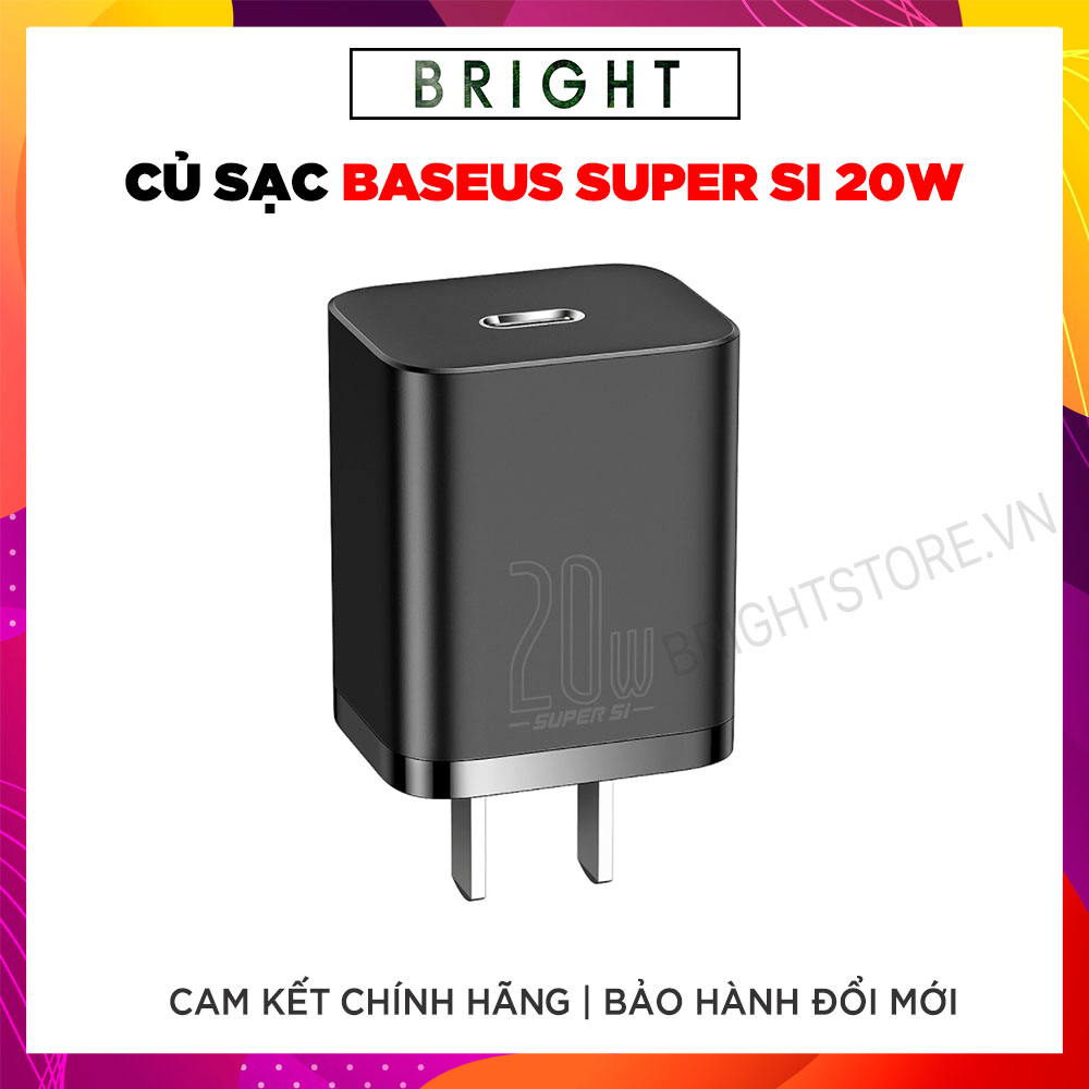 Củ Sạc Baseus Super Si 20W Mini Type C - PD/QC 3.0 - Hàng Chính Hãng