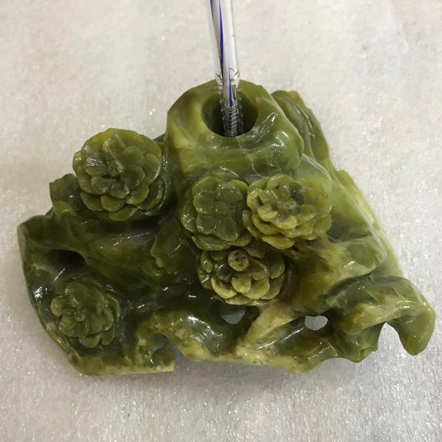 Ống tăm, ống cắm bút ằng ngọc nguyên khối cho sếp nặng 2kg hoàn toàn ngọc của VN