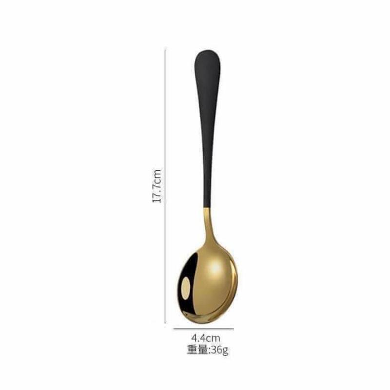 Combo 5 Thìa Inox Mạ Vàng Cán Dài Nhiều Mầu Không Gỉ Sang Trọng - loại đẹp