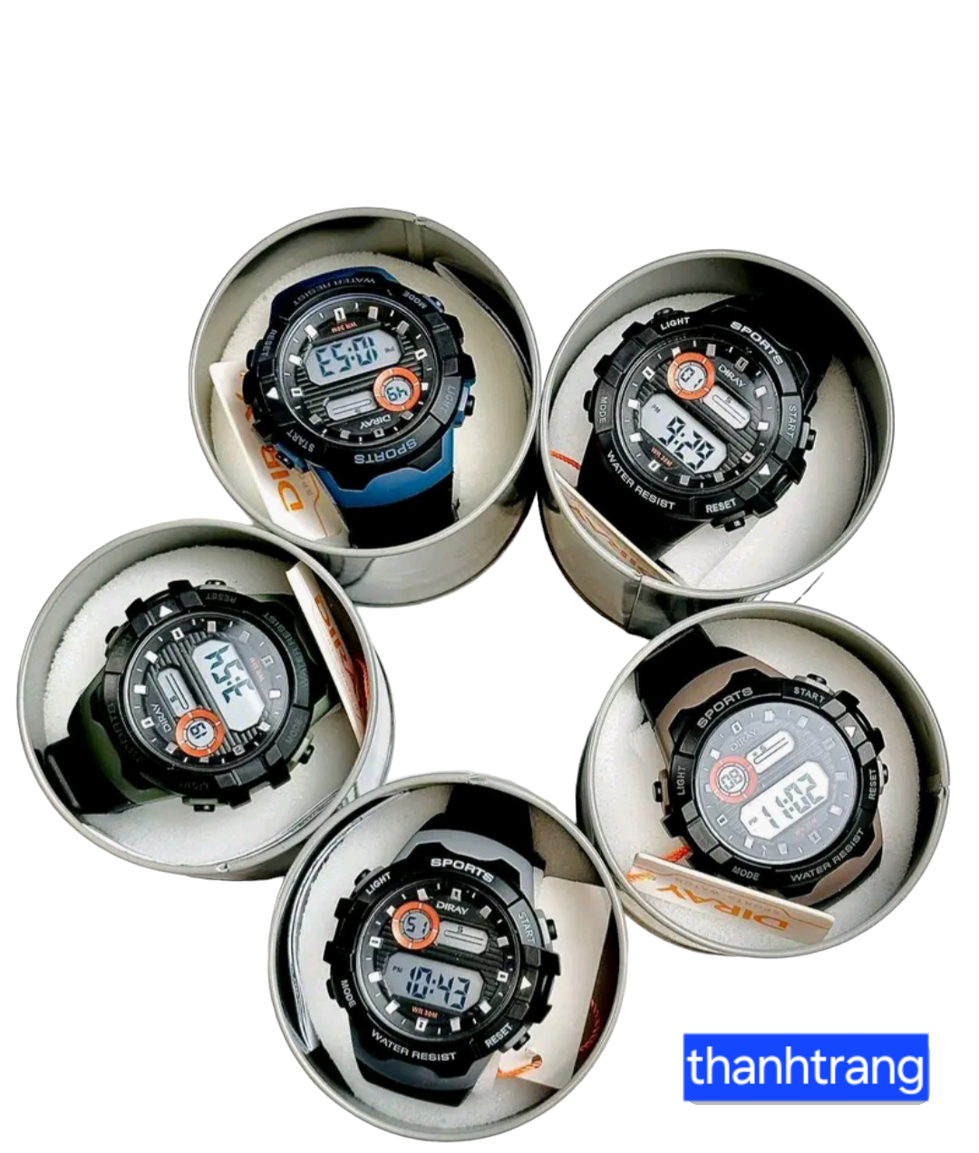 Đồng hồ điện tử trẻ em Diray nhiều màu cho bé trai, dây silicone, chống nước 30m, có bảo hành
