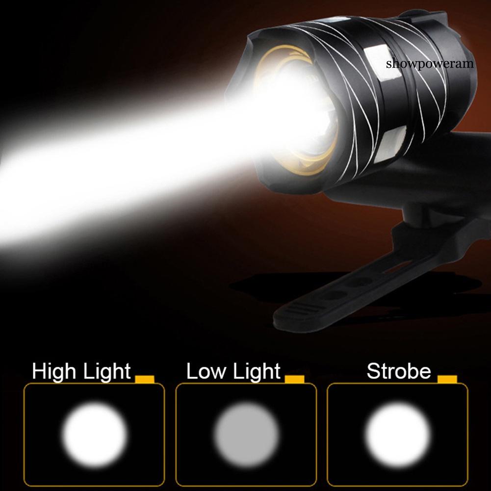 Đèn Pha Led Sạc Usb Chống Thấm Nước Cho Xe Đạp