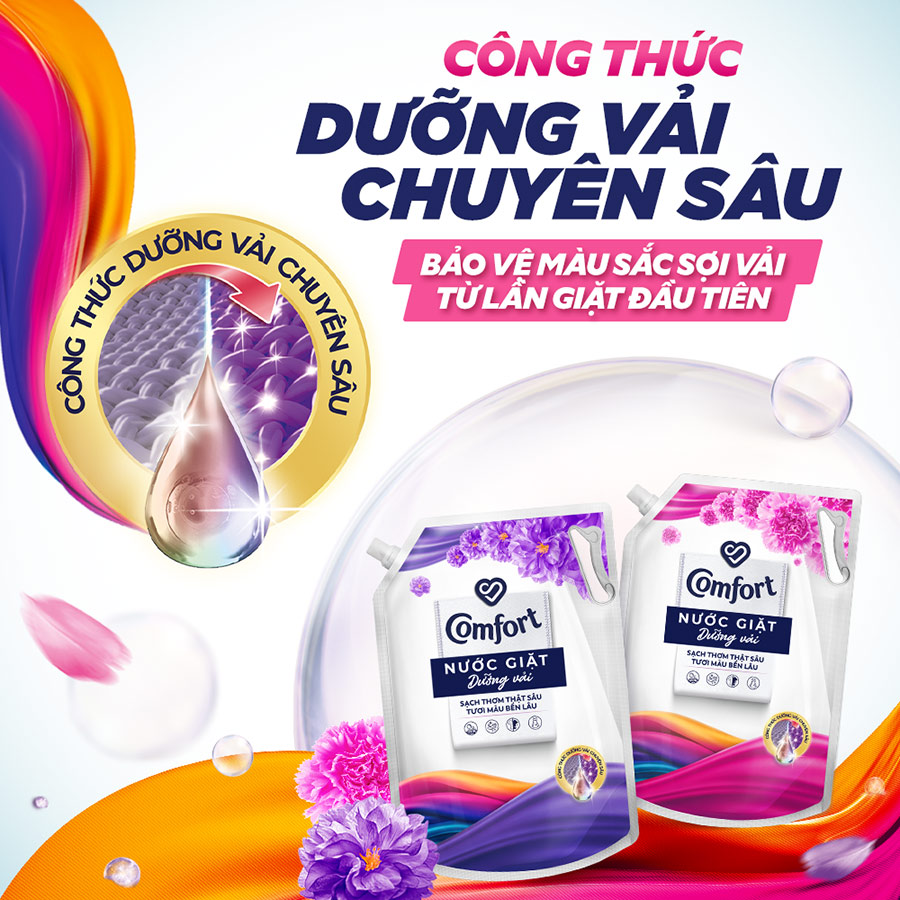 Nước Giặt Comfort Dưỡng Vải Đa Năng - Hương Thanh Lịch Túi 3.8KG