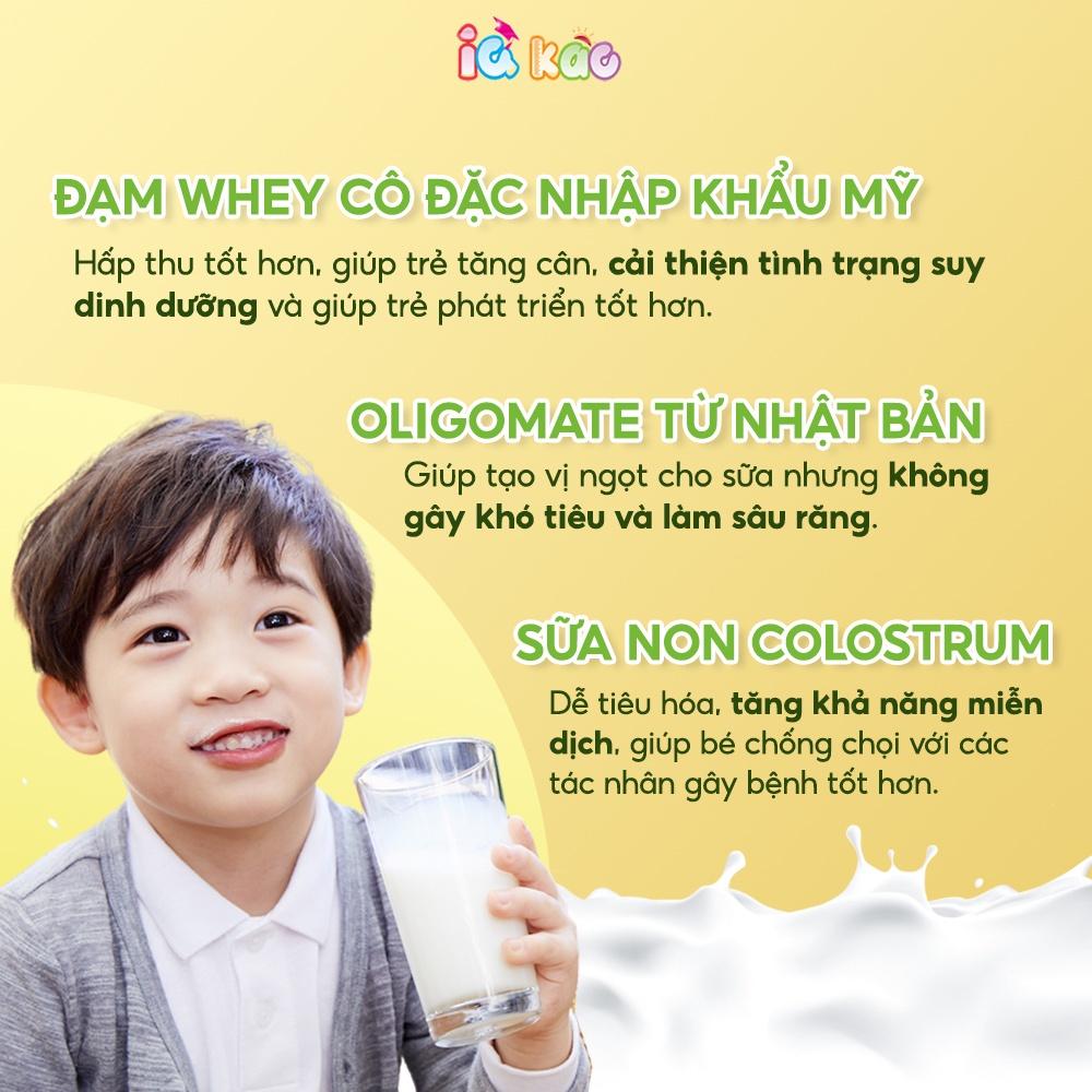 Combo sữa bột IQ KAO KID PLUS giúp bé ăn ngon tiêu hóa tốt hỗ trợ tăng cân hộp tăng sức đề kháng 900g