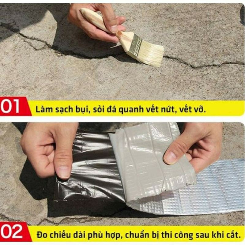 [20cmx5m] Băng keo chống thấm dột keo dính siêu chắc nhiều keo ,dễ thi công chỉ cần lột ra dán nhanh chóng