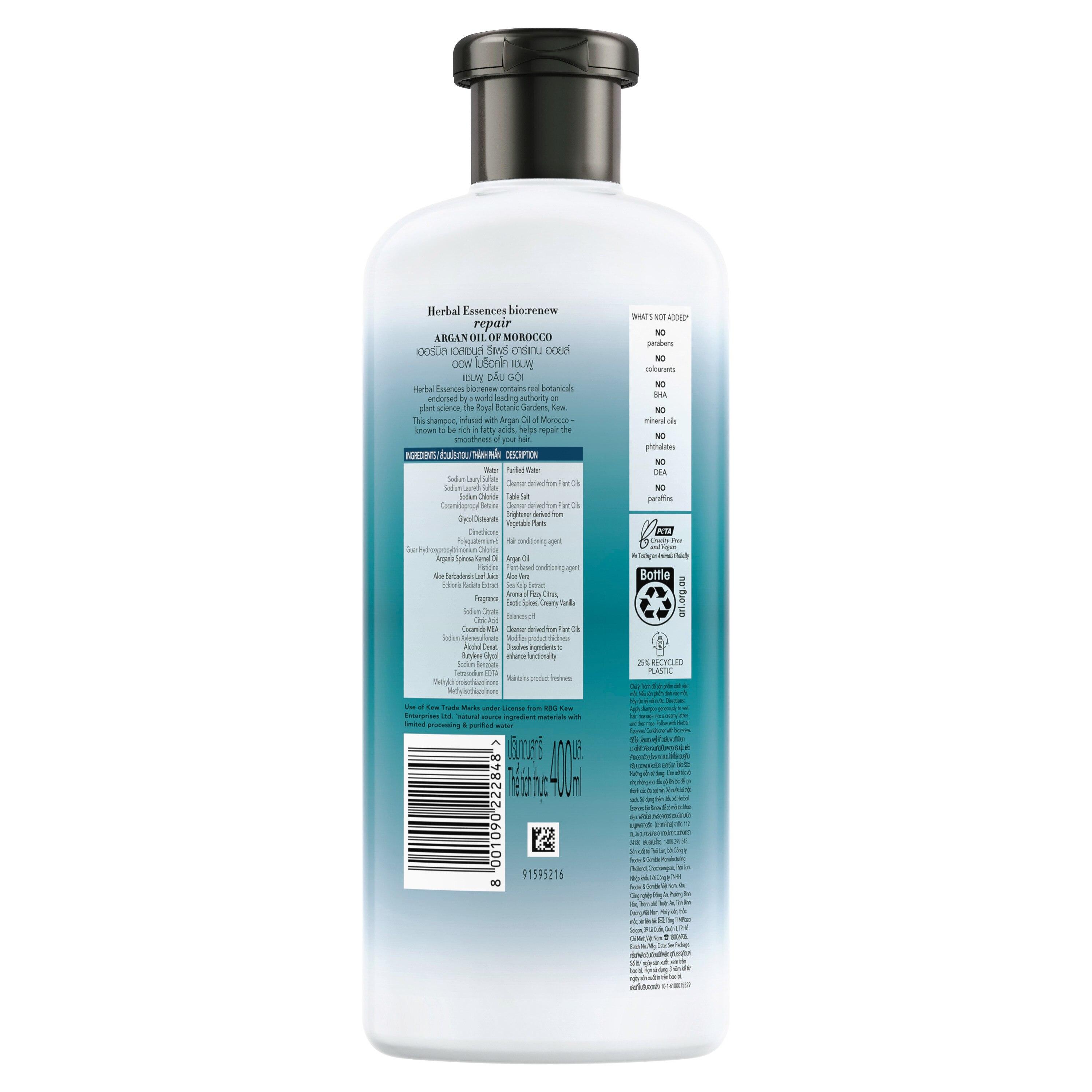 Dầu Gội Herbal Essences Argan Oil Of Morocco Tinh Dầu Argan 400ml