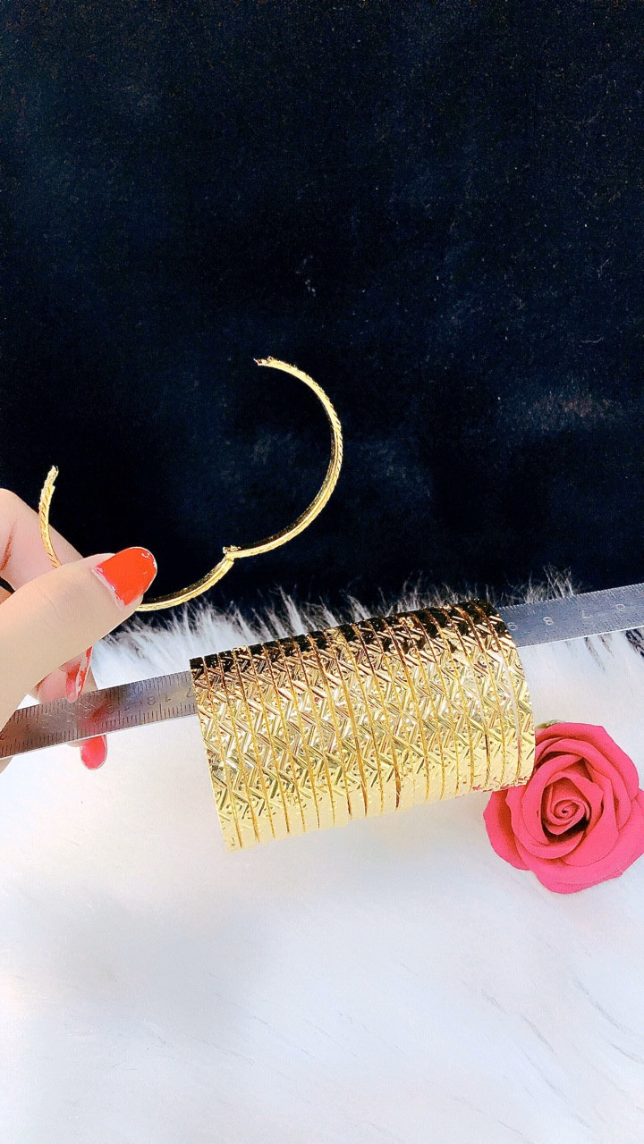 Bộ Vòng Xi Men Mạ vàng 24K  Khóa Bấm Mẫu 130.06.03 - Khóa Bấm Dễ Sử Dụng