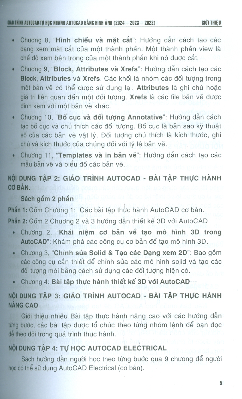 Giáo Trình Autocad - Tự Học Nhanh Autocad Bằng Hình Ảnh (2024-2023-2022) - Autocad Dành Cho Người Tự Học (Phiên Bản Mới) - Vũ Thị Ánh Tuyết, Phạm Phương Hoa
