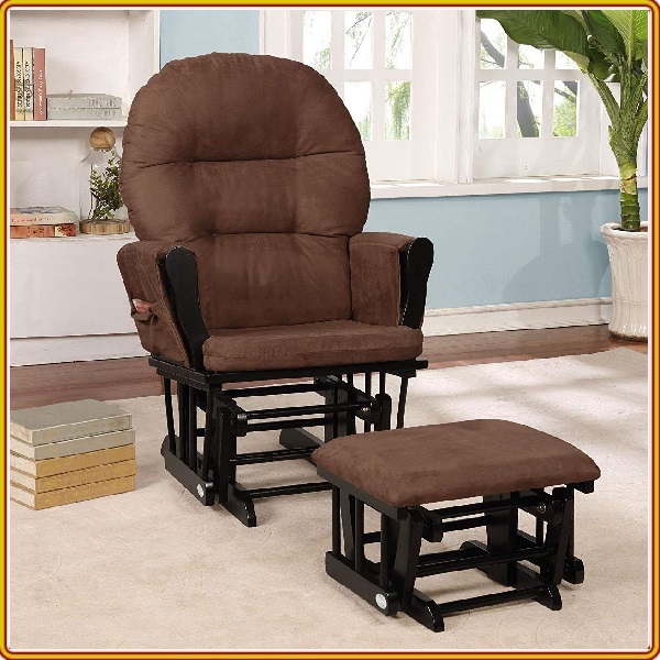 Ghế trượt thư giãn Rocking Chair Juno Sofa màu nâu cafe KT 70 x 74 x 102 cm