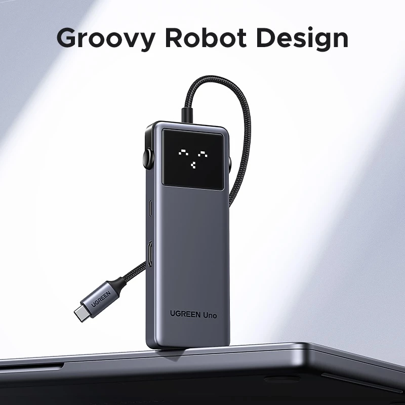 Ugreen Uno 6 trong 1 HUB 4K @ 60Hz 10Gbps Robot HUB PD100W USB A USB C HDMI Type C Adapter Hàng chính hãng