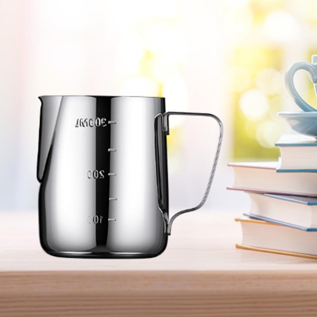 Stainless Steel Milk Pour Pot Frothing Jug Frother Coffee Cup Drink Mug