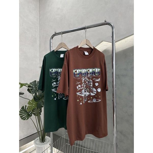Áo thun cotton áo tay lỡ in hoạ tiết đỏ xanh ve chai EPIDEN
