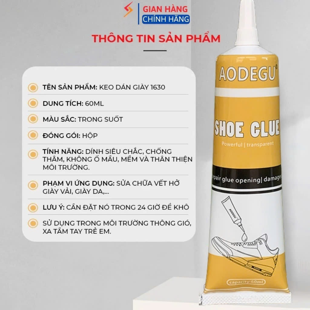 Keo dán giày bền chặt, chống thấm hiệu quả. thiết kế nhỏ gọn, tiện lợi
