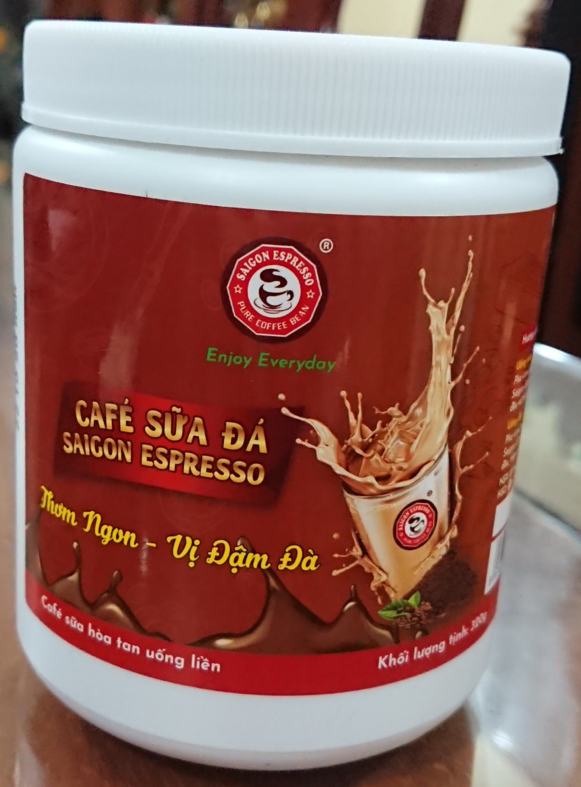 Cà phê sữa đá Saigon Espresso hòa tan, HỦ NHỰA 320g/hủ