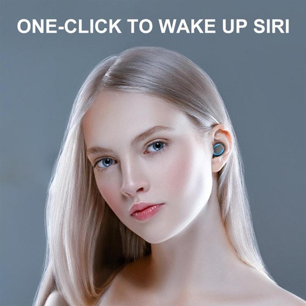 Mini Wireless Bluetooth 5.0 Earphones Stereo LED Display Headsets Black