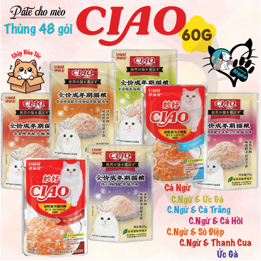 PATE CIAO DÀNH CHO MÈO TÚI 60G