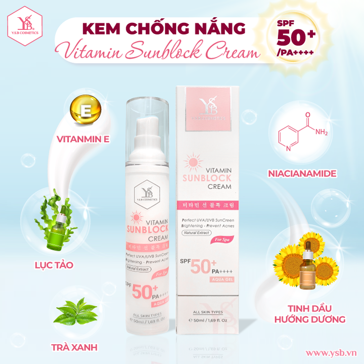 [YSB COSMETICS]  Kem chống nắng VITAMIN SUNBLOCK CREAM SPF50+/PA++++