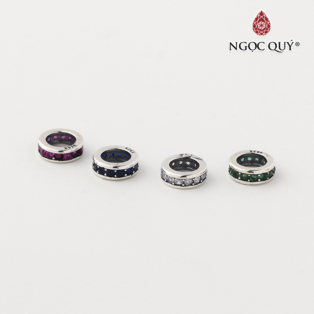 Charm bạc chặn hạt đính đá - Ngọc Quý Gemstones