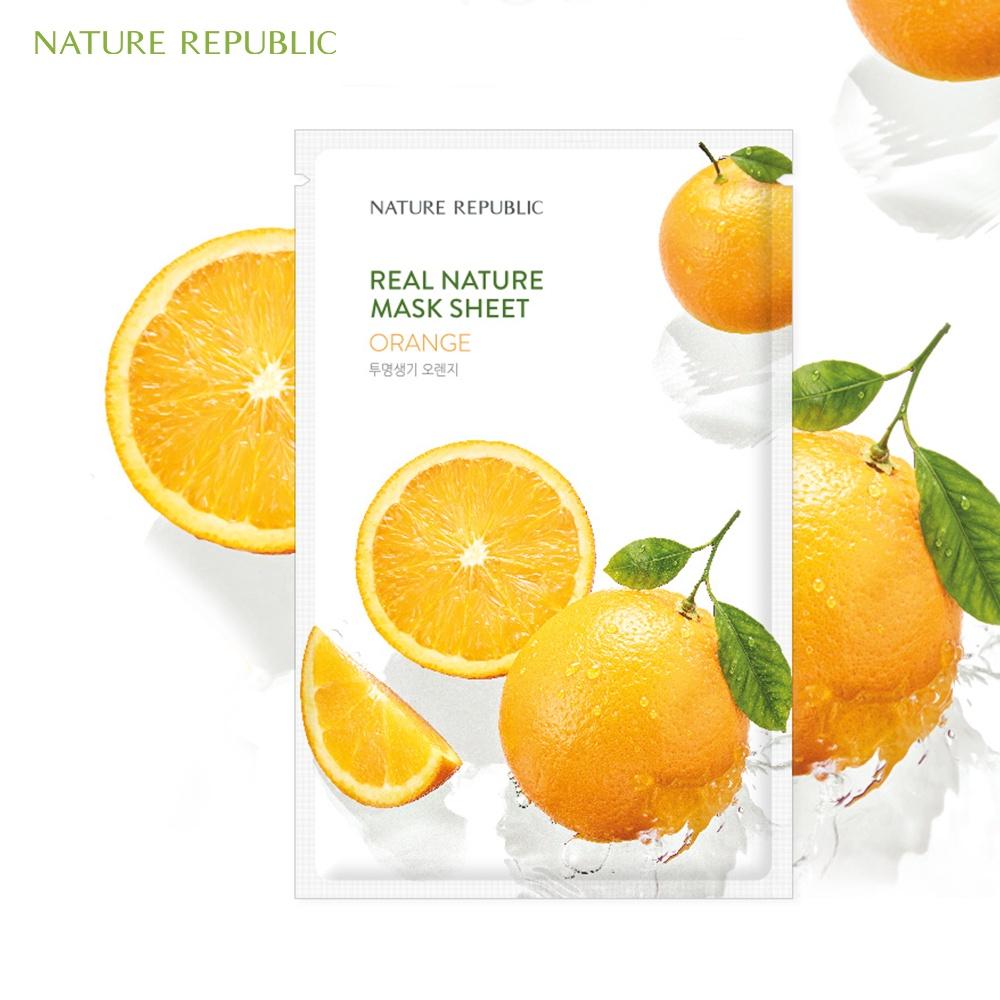 Nature Republic Mặt nạ giấy dưỡng ẩm, dưỡng sáng Real Nature Orange Mask Sheet 23ml