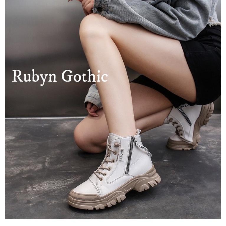 Giày Boot Cổ ngắn thể thao khoá kéo phong cách