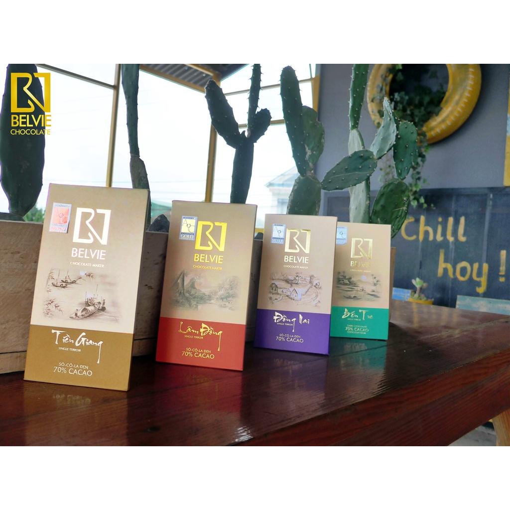 Bộ 4 thanh socola đen 70%