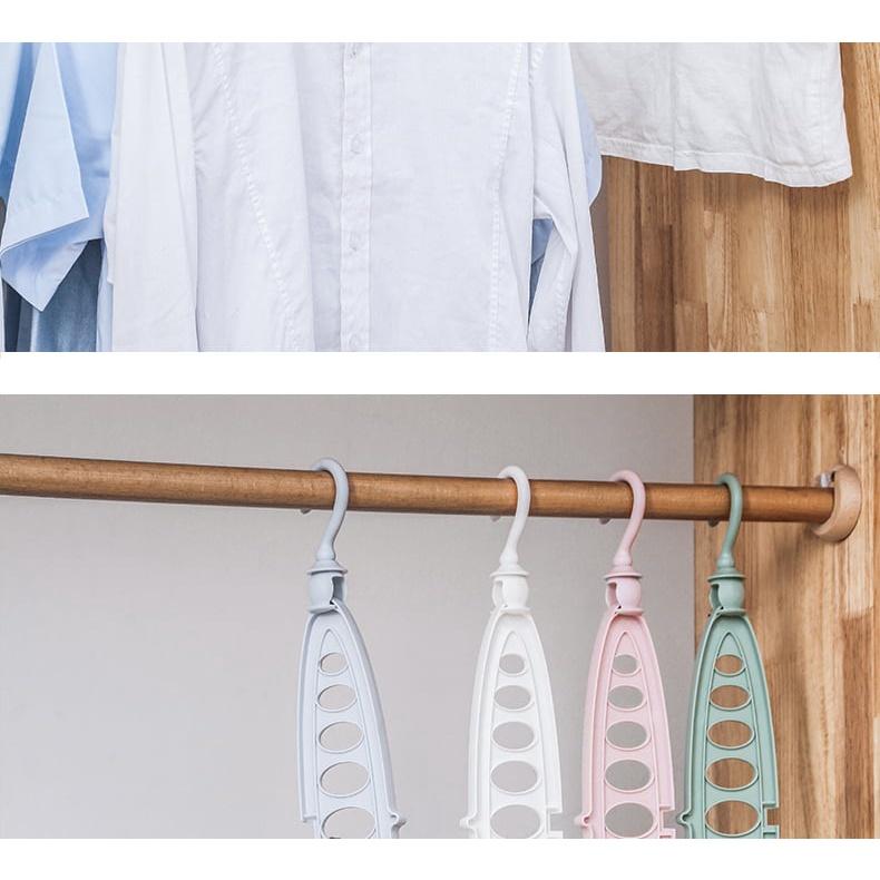 Móc treo quần áo đa năng 9 lỗ hình bầu tiết kiệm diện tích