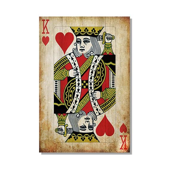 Tranh lá bài, tranh trang trí quán bar, bài tây trên gỗ - Chất cơ 20x30cm