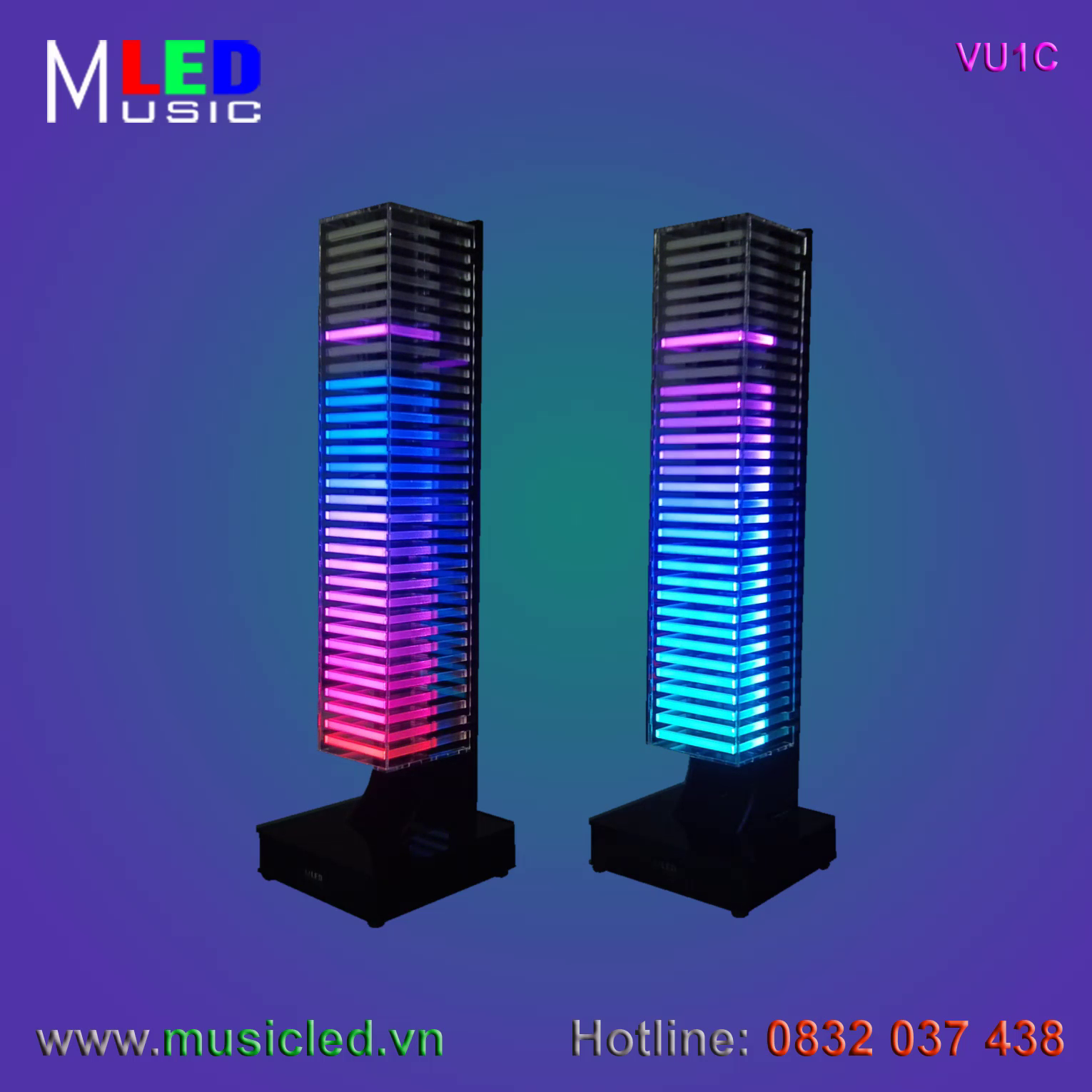 Đôi đèn Music LED nháy theo âm lượng nhạc cỡ nhỏ (VU1C)