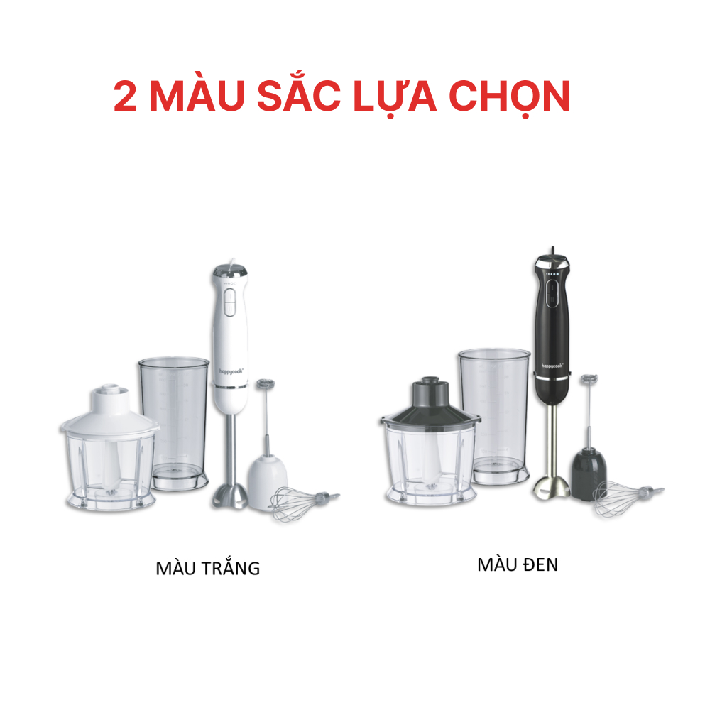 Máy xay sinh tố cầm tay đa năng HAPPYCOOK,  HHB-100PBW - Hàng Chính Hãng