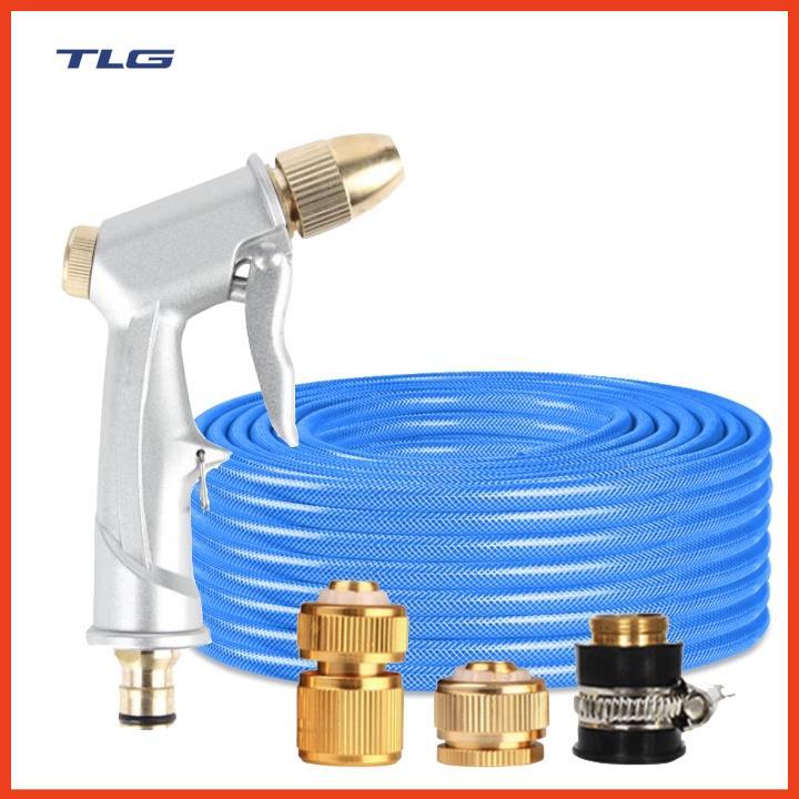 Rửa xe tưới cây Bộ dây và vòi xịt tăng áp lực nước 300% loại 25m cút đồng,nối đồng 206701