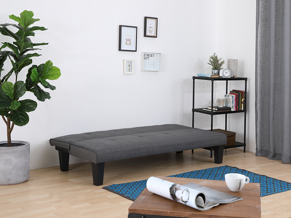 [ Miễn Phí Vận Chuyển &amp; Lắp Đặt ] Ghế sofa giường đa năng DAY DREAM khung gỗ, đệm bọc vải XÁM ĐẬM, tựa lưng ngả 3 cấp độ | Index Living Mall -  Phân phối độc quyền tại Việt Nam