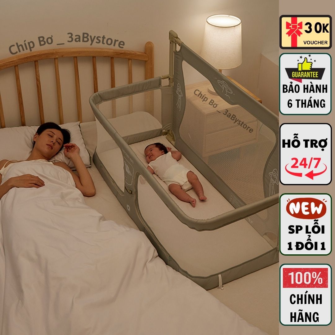 NÔI NGỦ chung giường gấp gọn cho bé từ 0-3 tuổi