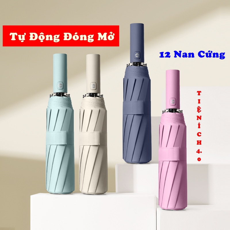 Hình ảnh Ô tự động gấp gọn - Dù tự bung chống tia UV, 10 nan chịu lực cao cấp , chống thấm nước, ô che mưa che nắng cỡ lớn