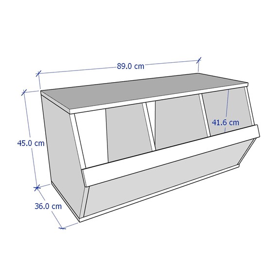 MELIA, Tủ 3 ngăn lưu trữ đồ chơi cho trẻ STO_089, 94x48x45cm