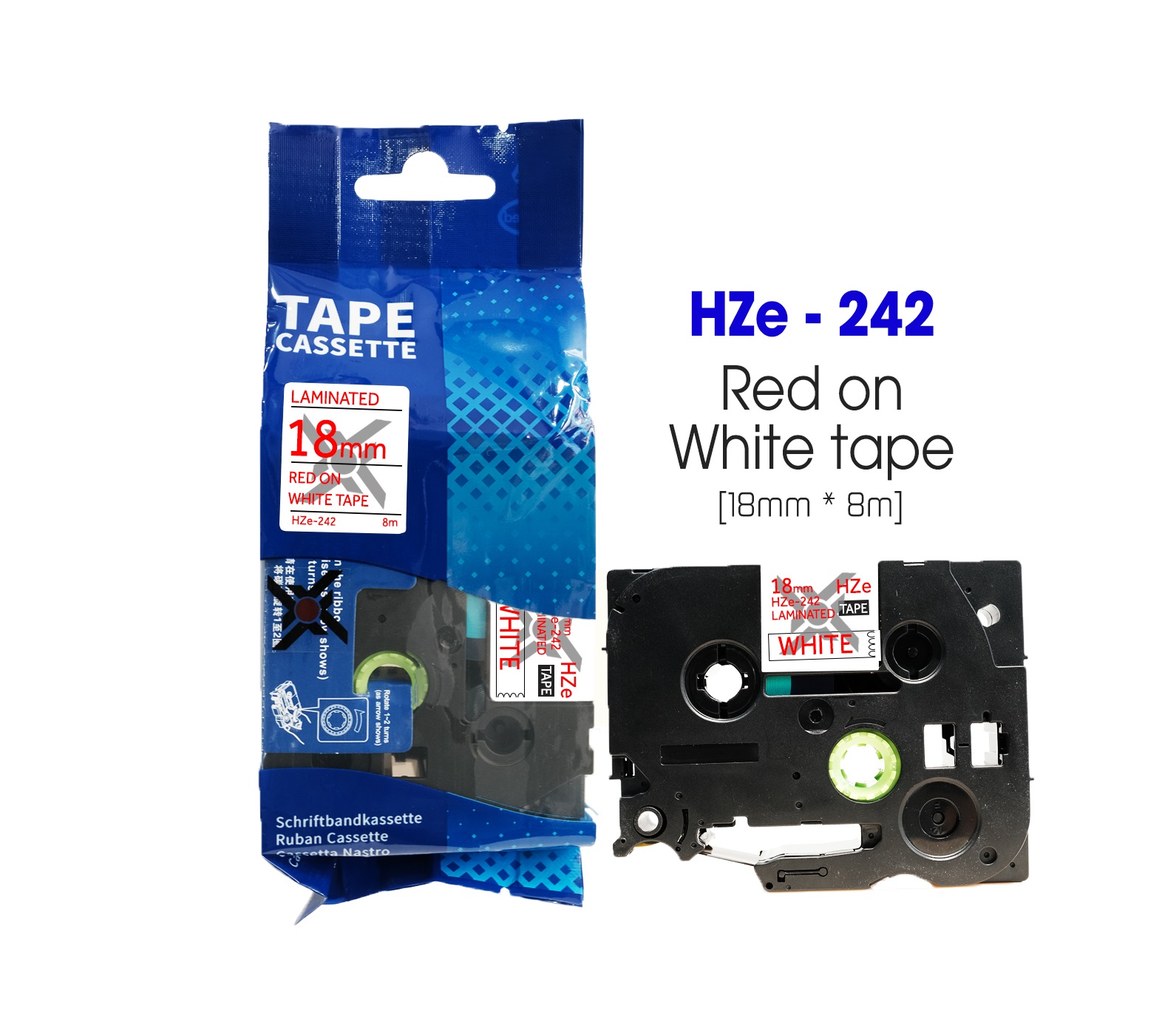 Nhãn in tiêu chuẩn HZe-242, khổ 18mm x 8m