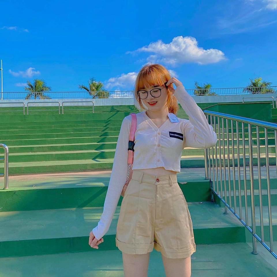 Áo croptop tay dài Joy Babe  thun xịn hack dáng co giãn 4 chiều,nút gài tháo rời,áo croptop kiểu nữ crop top CROD 25-2B