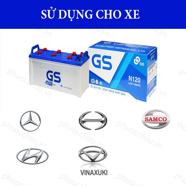 Bình Ắc Quy Nước 12V-120Ah, Ắc Quy Ô Tô GS N120