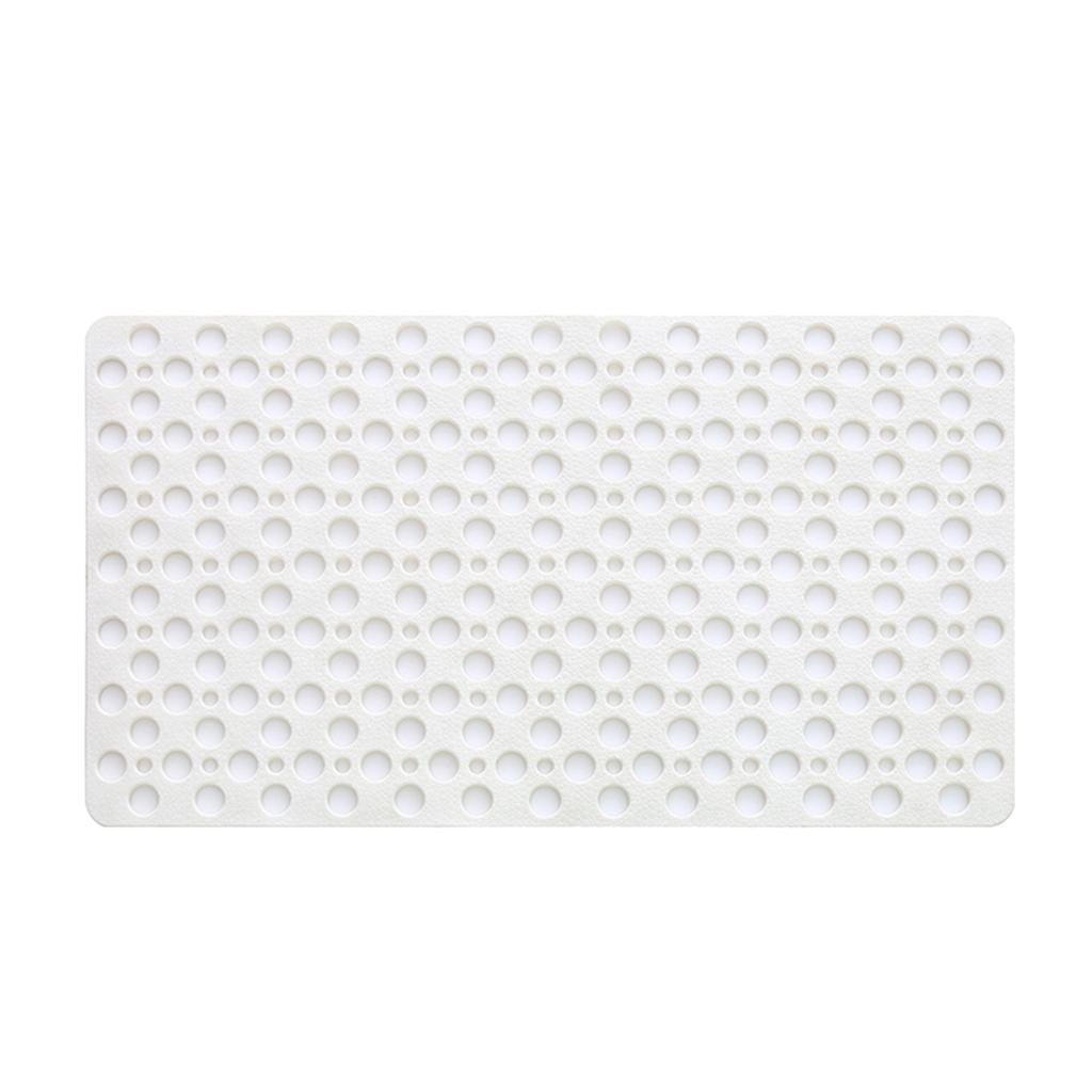 Non-slip Bathroom Shower Bath Mat Suction Cup Bathtub Mat 30x17inch White