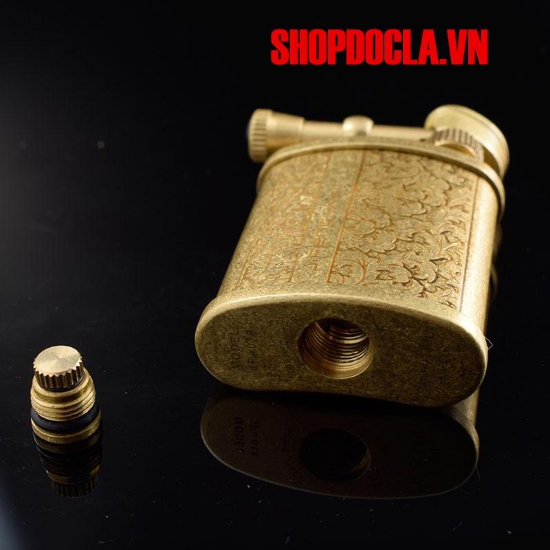 Bật Lửa Độc Lạ Xăng Đá Chất Liệu Đồng JiFeng Hoa Văn La Mã JF-018