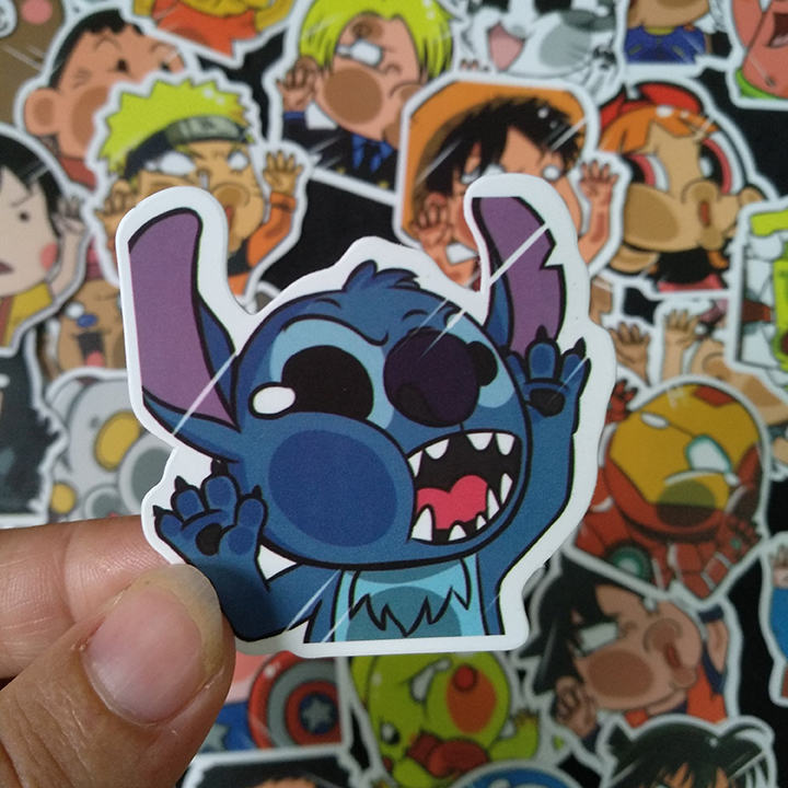 Bộ Sticker dán cao cấp chủ đề ÚP MẶT VÀO KÍNH - Dùng dán Xe, dán mũ bảo hiểm, dán Laptop...