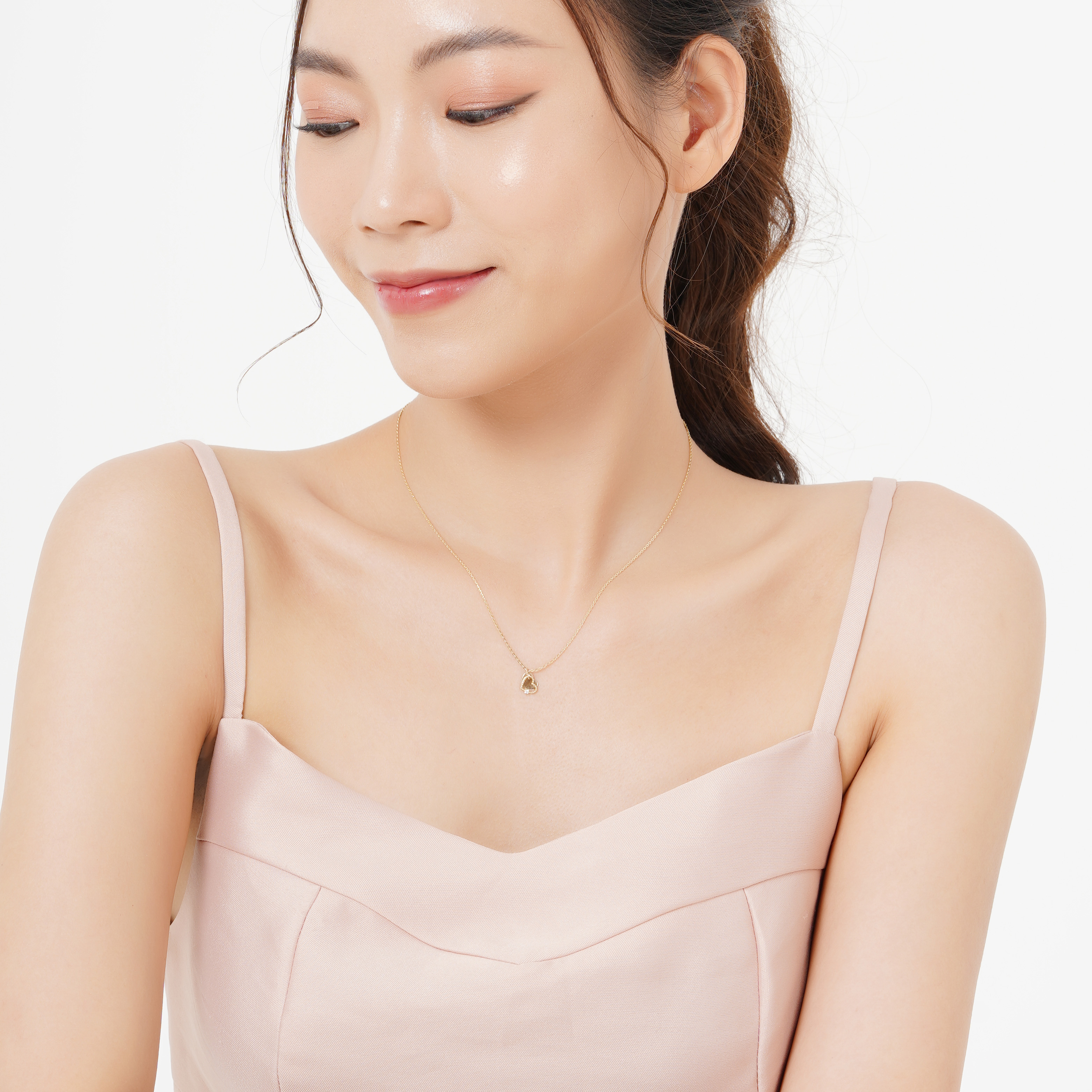 Dây chuyền vàng 14k DCMAMD194 Huy Thanh Jewelry