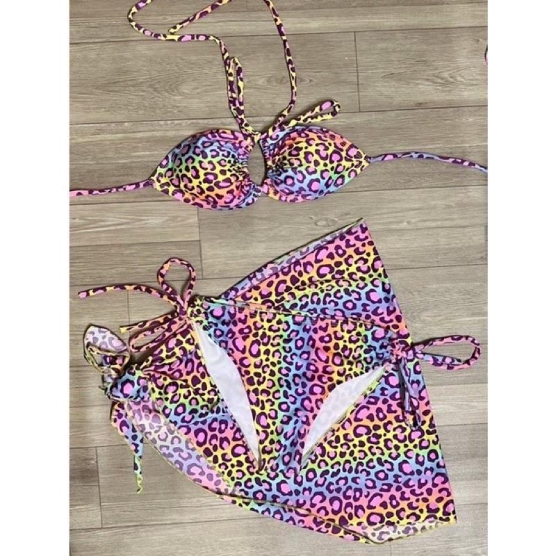 Set bikini basic sắc màu kèm khăn siêu xịn