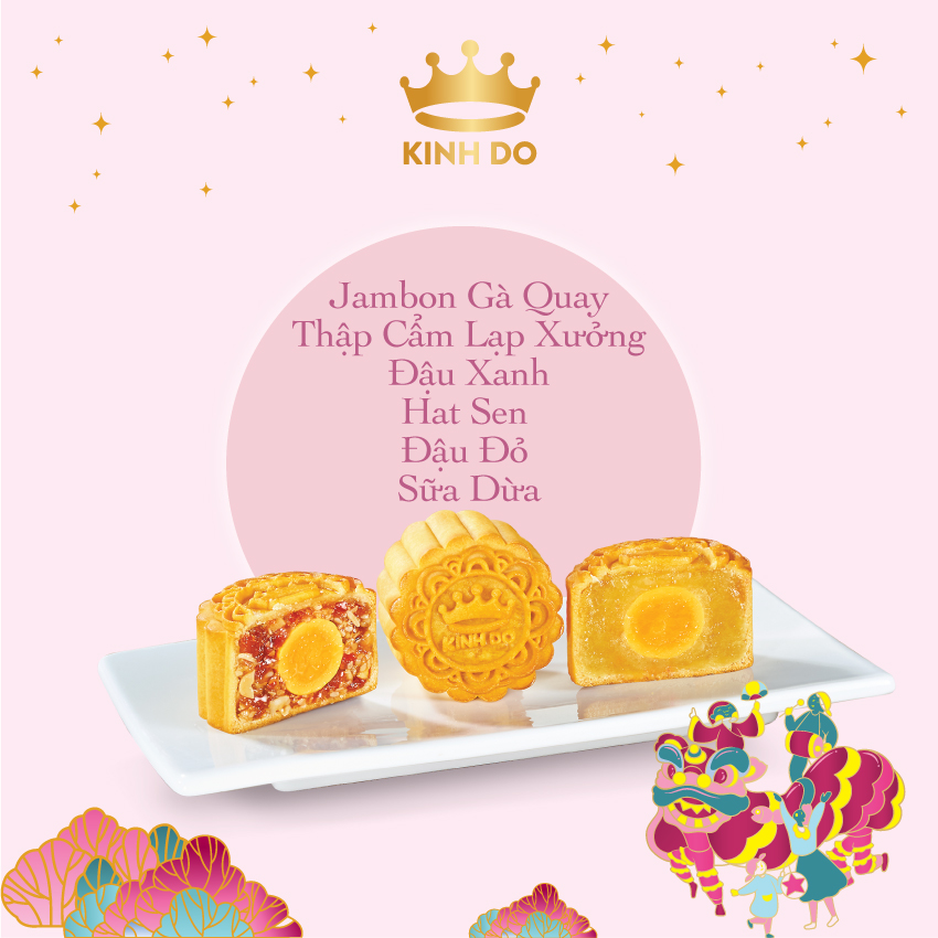 HỘP BÁNH TRUNG THU KINH ĐÔ - BÁNH TRUNG THU MINI 6 BÁNH HỒNG