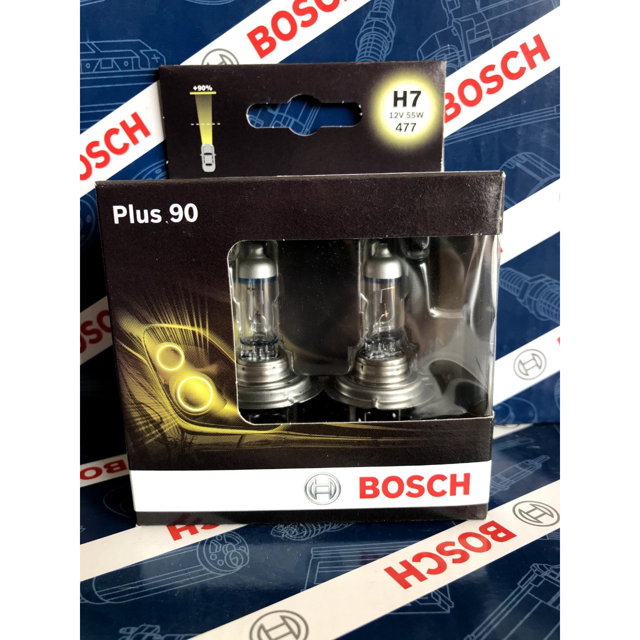 Bóng Đèn Tăng Sáng Bosch H7 12V 55W Plus +90% (Hộp 2 Bóng)