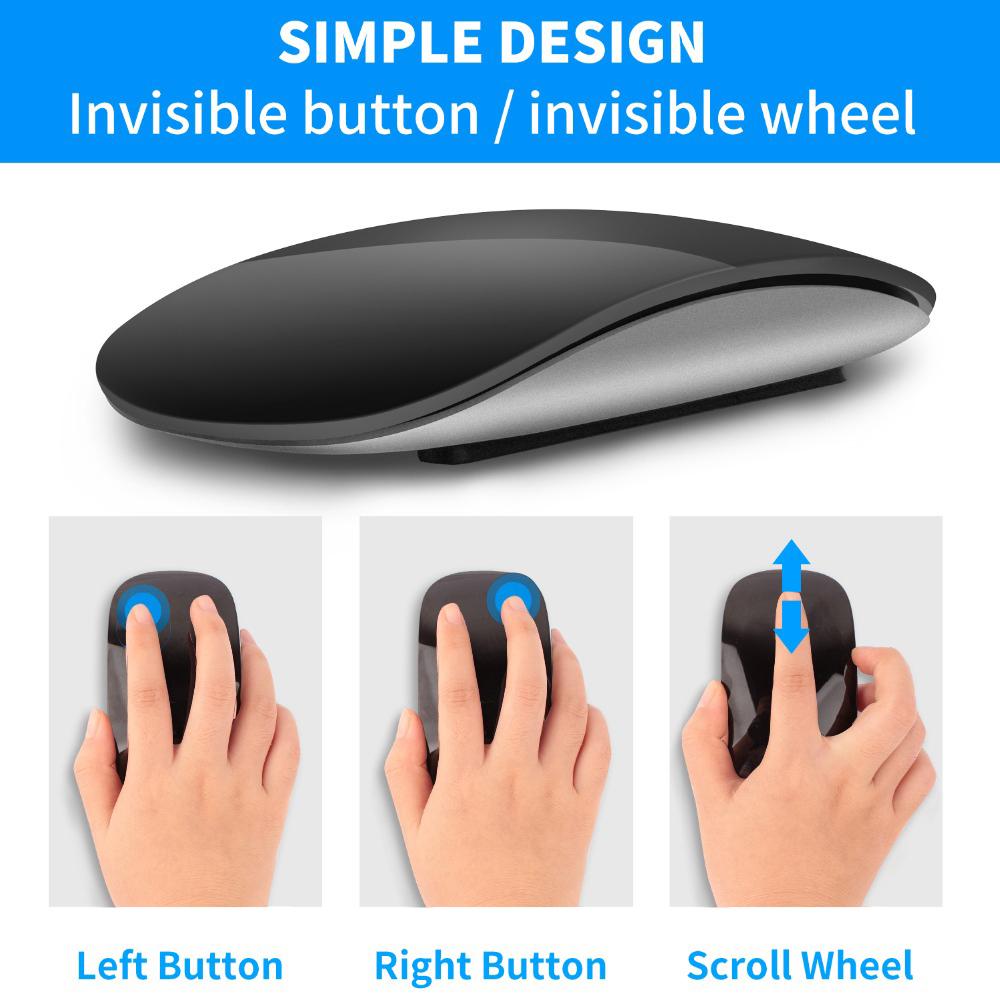 Bluetooth Không Dây Magic Mouse Im Lặng Sạc Laser Máy Tính Slim Thiết PC Chuột Cho Apple Macbook Microsoft