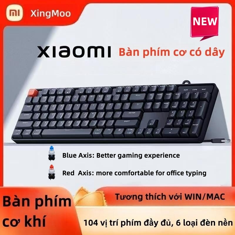 Xiaomi Bàn Phím Cơ Có Dây 104 Phím Máy Tính Để Bàn Máy Tính Xách Tay Máy Chơi Game Văn Phòng Bàn Phím Đèn Nền